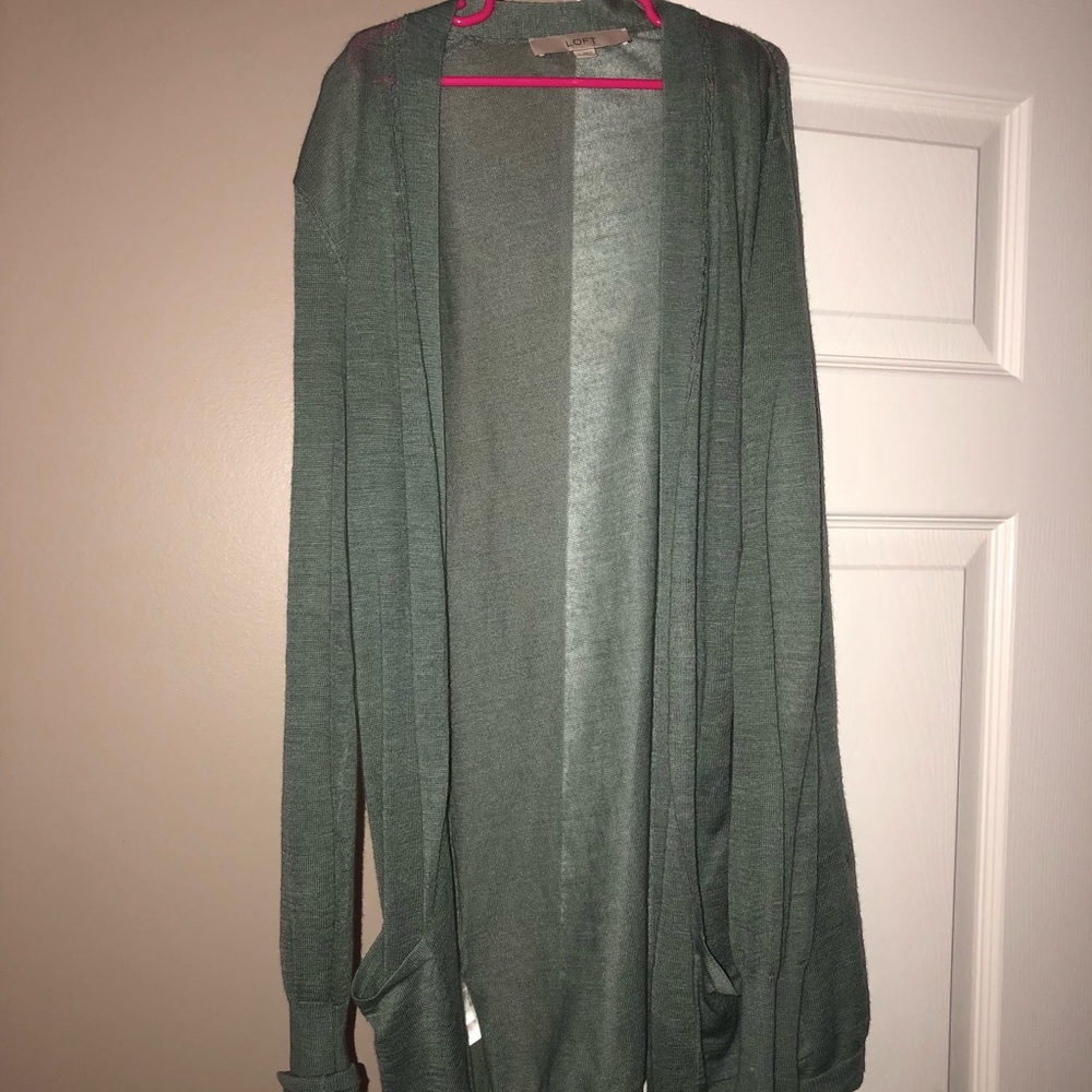 LOFT sea foam green cardigan